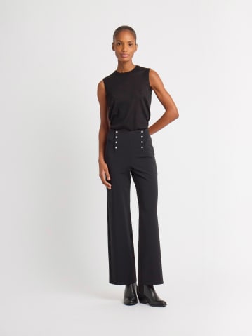 pantalon en cr&ecirc;pe de polyamide noir