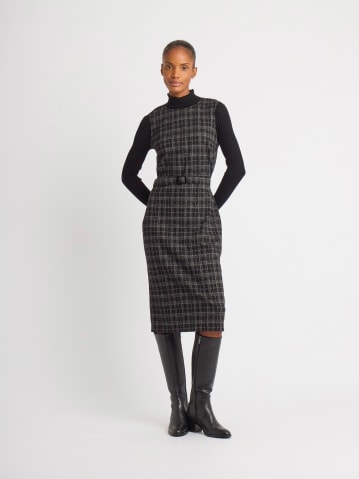 robe Fourreau en coton &agrave; carreaux noir