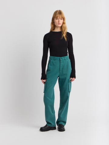 pantalon Treillis en gabardine de coton vert