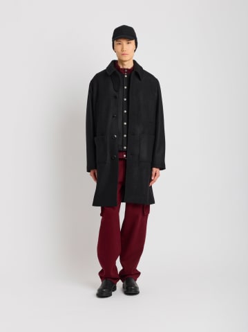 manteau Mandarin en laine noir