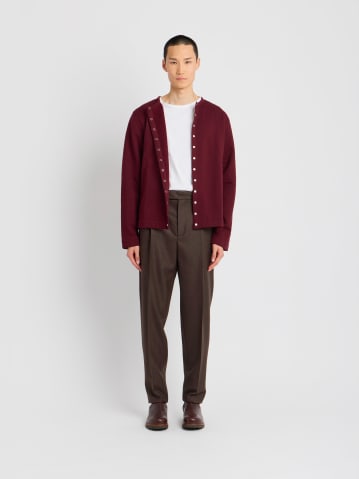 mottled brown wool gabardine Ibra trousers