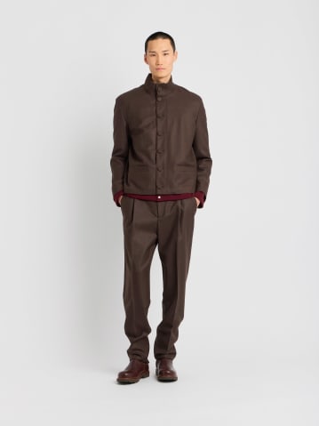 mottled brown wool gabardine Yvan jacket