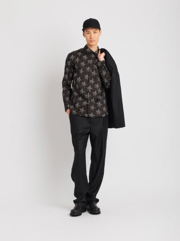 black cotton "&eacute;toile" printed Jimi shirt