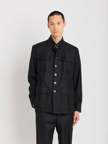 black wool gabardine jacket