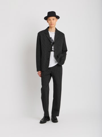 black jersey Wise jacket with fine whites checks