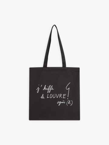 cotton tote bag with &ldquo;j'kiffe le LOUVRE&rdquo; screen print
