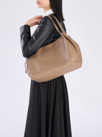taupe cowhide leather bag