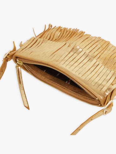 yellow gold leather Carmen clutch image number 4