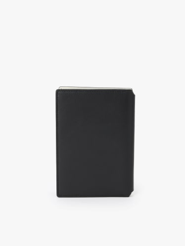 black and white long leather wallet image number 1
