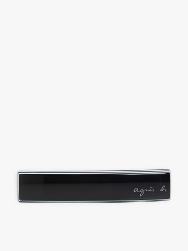 black Izzy cellulose acetate hair clip image number 0