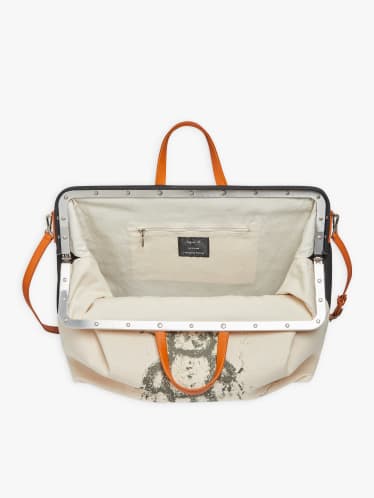 beige cotton and leather Boston bag artist Harmony Korine image number 3