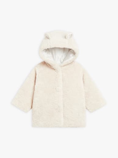 veste Doudou en fausse fourrure beige