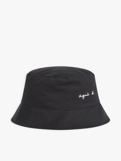 black cotton agn&egrave;s bucket hat