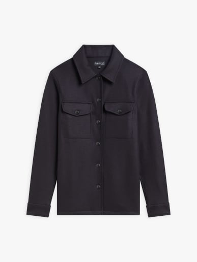 midnight blue wool Chicago overshirt