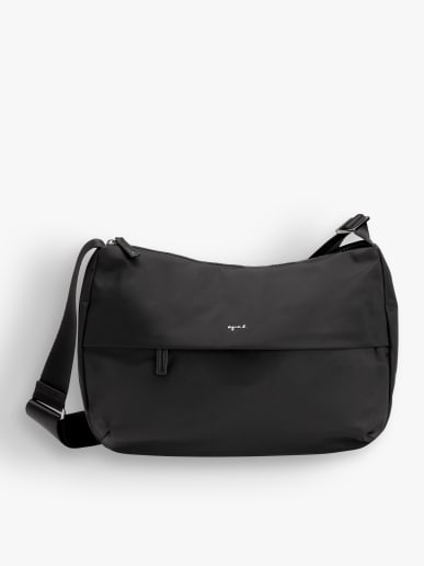 sac bandouli&egrave;re noir en toile nylon