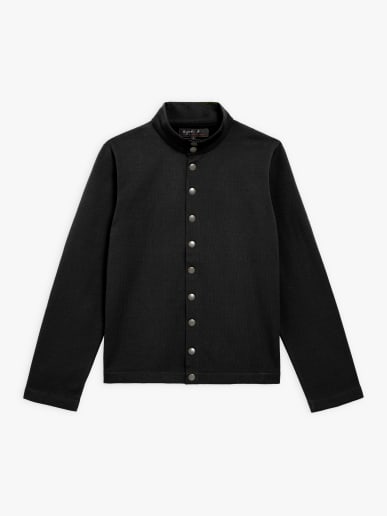 black New Yvan snap cardigan