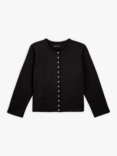 cardigan Le Petit en molleton de coton noir