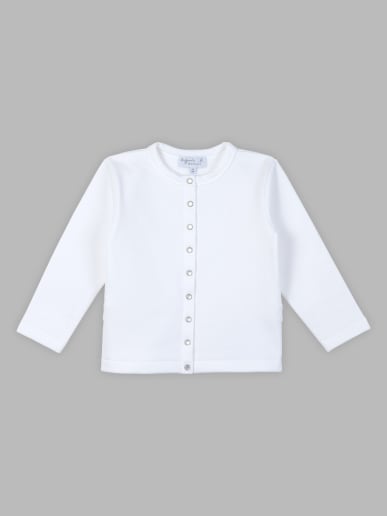 white "12 ans" snap cardigan