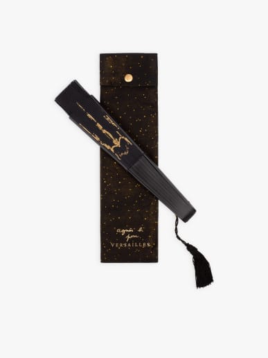 black and golden agn&egrave;s b. Versailles folding fan