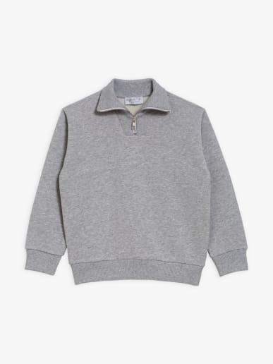 sweat Zip gris chin&eacute; en molleton