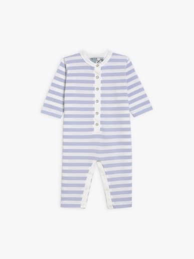 grenouill&egrave;re Lisette blanche et bleue en jersey &agrave; rayures