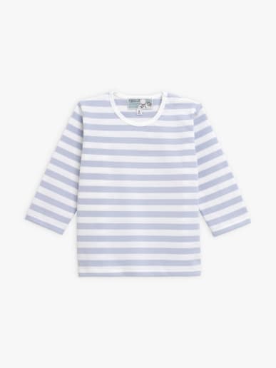 long-sleeve sky blue and white striped baby t-shirt