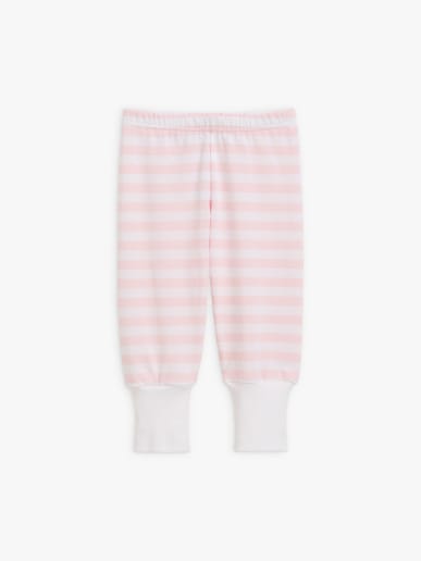 Turbo trousers in pink and white striped cotton jersey