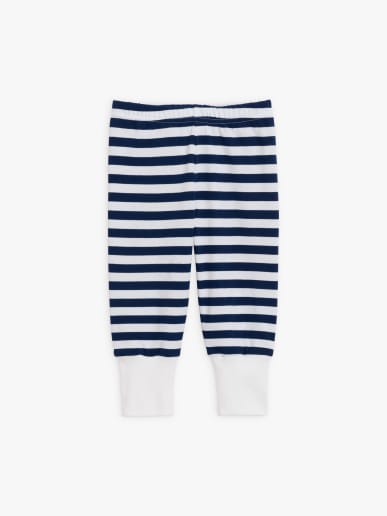 Turbo trousers in blue and white striped cotton jersey
