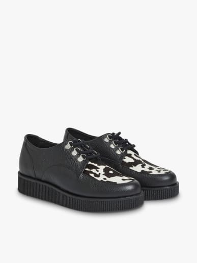 black leather Amy creepers