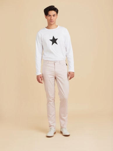 pink cotton slim Iggy jeans