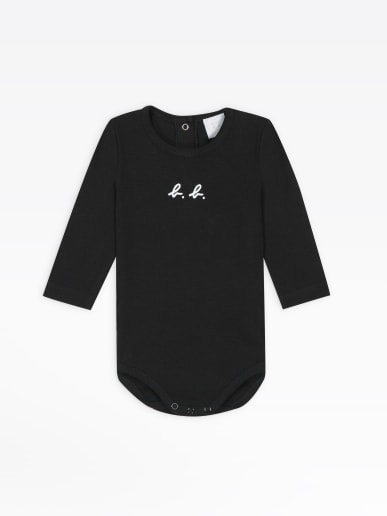 black "b.b." initials bodysuit