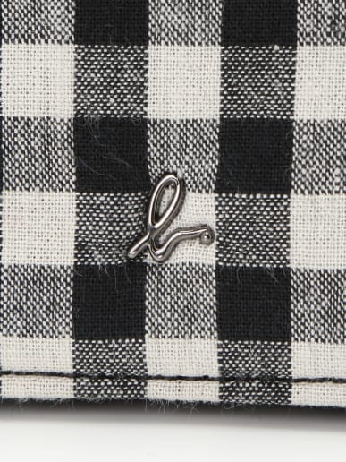 sac pochette en coton imprim&eacute; vichy noir image number 3