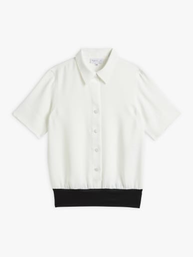 white polyester cr&ecirc;pe Candice shirt