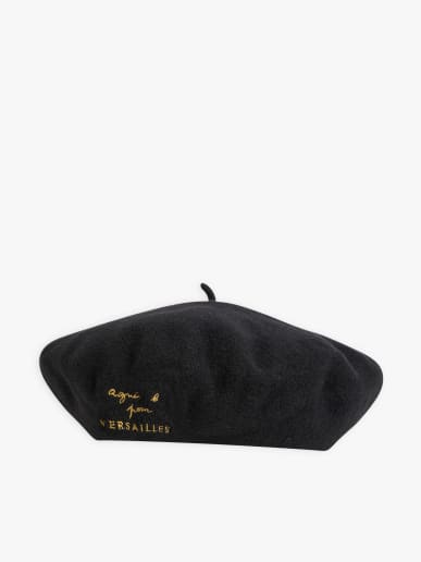 black wool Versailles beret