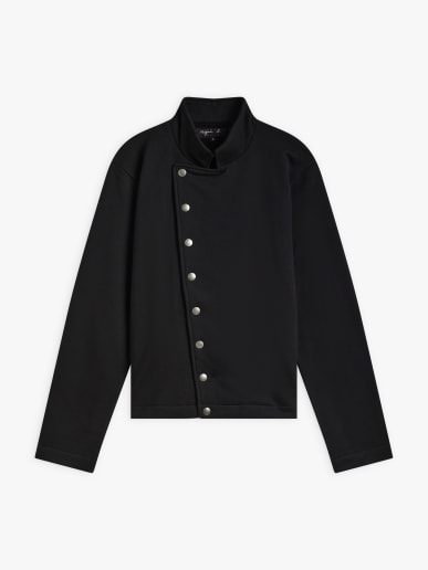 black cotton fleece musset cardigan