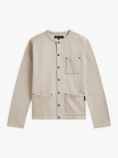 grey cotton fleece Khelian cardigan