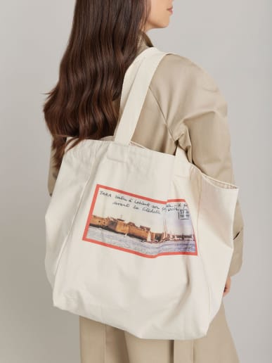 ecru cotton Tara photo Tara tote bag