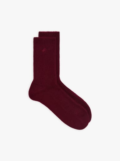 chaussettes Willy en cachemire rouge
