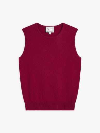 pull Dublin en jersey de cachemire rouge coulis