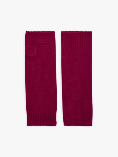 mitaines Dublin en jersey de cachemire rouge coulis