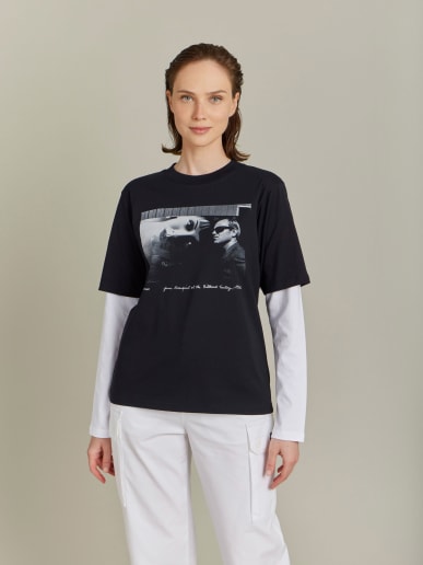 black  Cotton jersey artist Dennis Hopper t-shirt