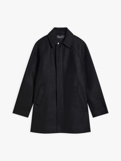 black wool jersey raglan Minded coat