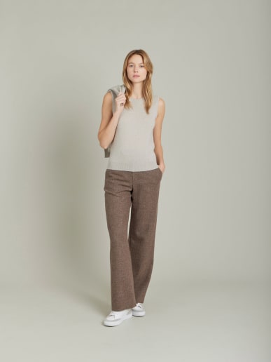 pull Dublin en jersey de cachemire beige