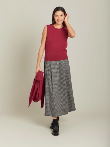 pull Dublin en jersey de cachemire rouge coulis