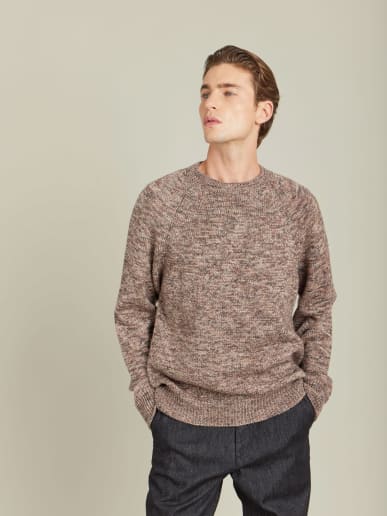 brown merino wool jersey jumper