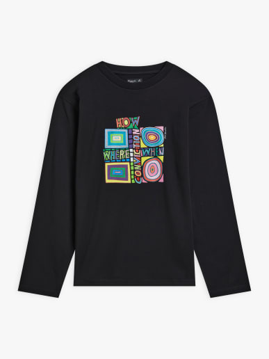 black cotton jersey Mark t-shirt artist Mel Bernstine 