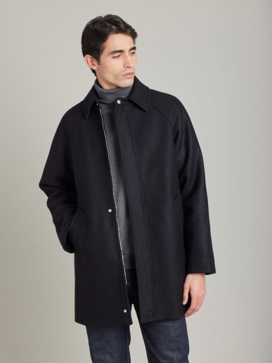 black wool jersey raglan Minded coat