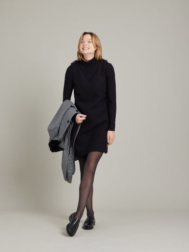 robe Viki en jersey de laine noir