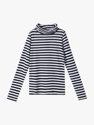 t-shirt Transformable en coton &agrave; rayures noir et blanc