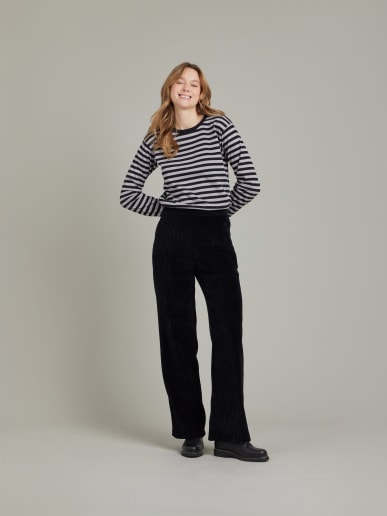 pantalon Sailor en jersey de velours noir